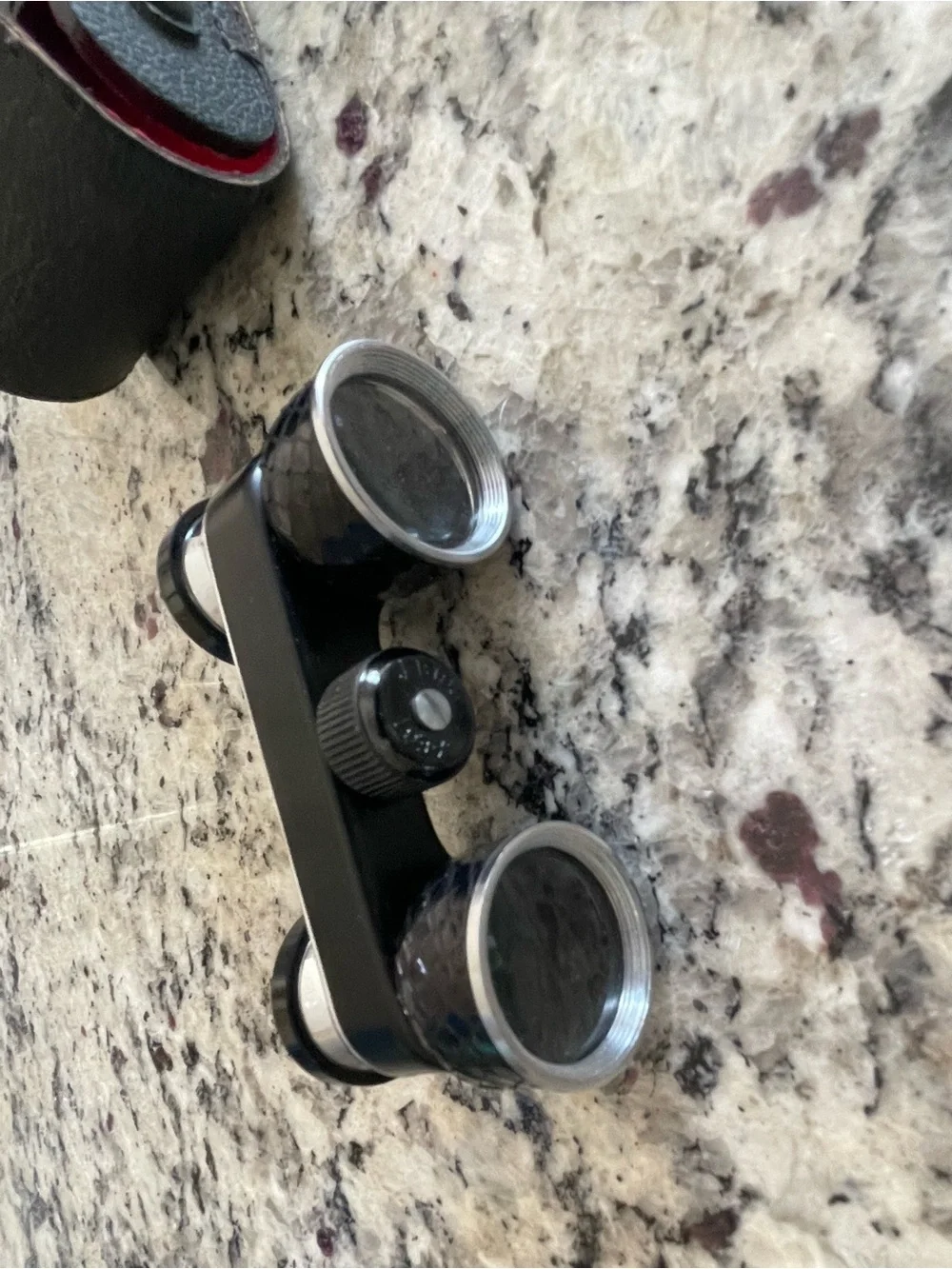 Vintage 2.5x25 Compact Opera Glasses in Black and Silver in Original case